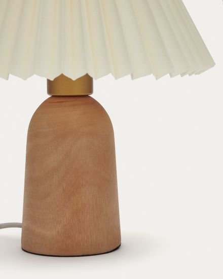 Colour Настольная лампа из натурального дерева и бежевым абажуром