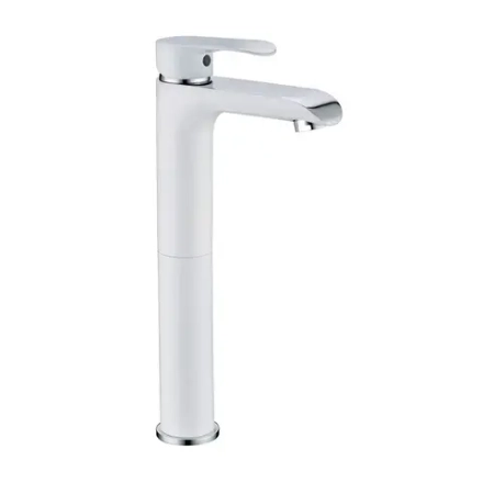 Cмеситель для раковины высокий RIMERO RM4060WC (Белый/Хром)