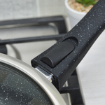 Сковорода 26см высота 7см Гранит со съемной ручкой и стеклянной крышкой, с2654аг