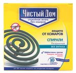 Спирали от комаров Чистый дом, 10 шт (без запаха) 41662---