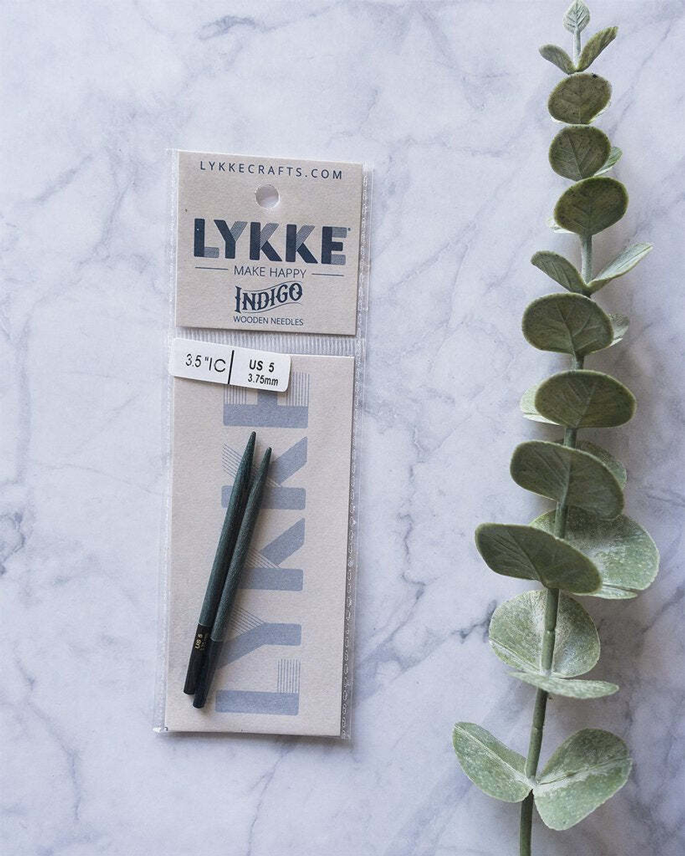 LYKKE Indigo 3.5'' interchangeable knitting needle tips | Люкки Индиго деревянные  сменные спицы 9 см