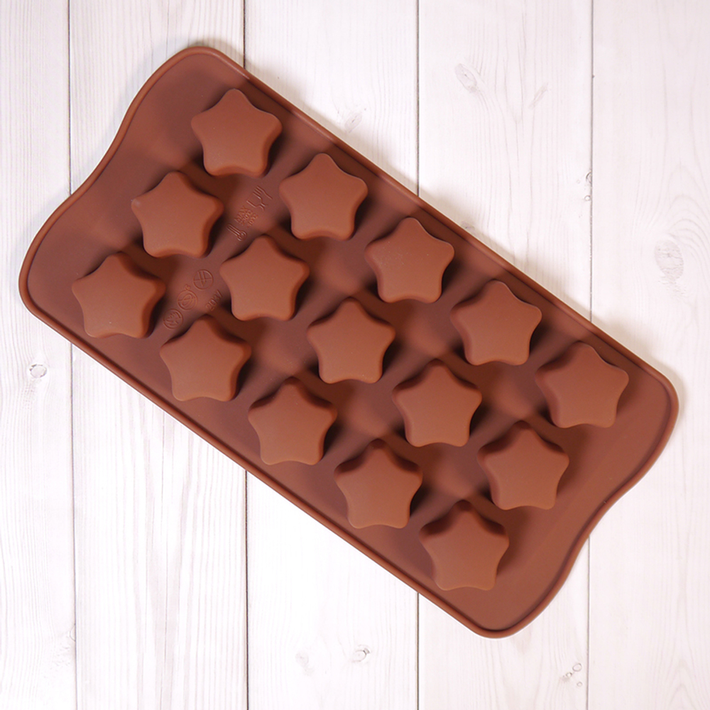 Форма силиконовая «Звездочки», 21×10,5×1,5 см, 15 ячеек