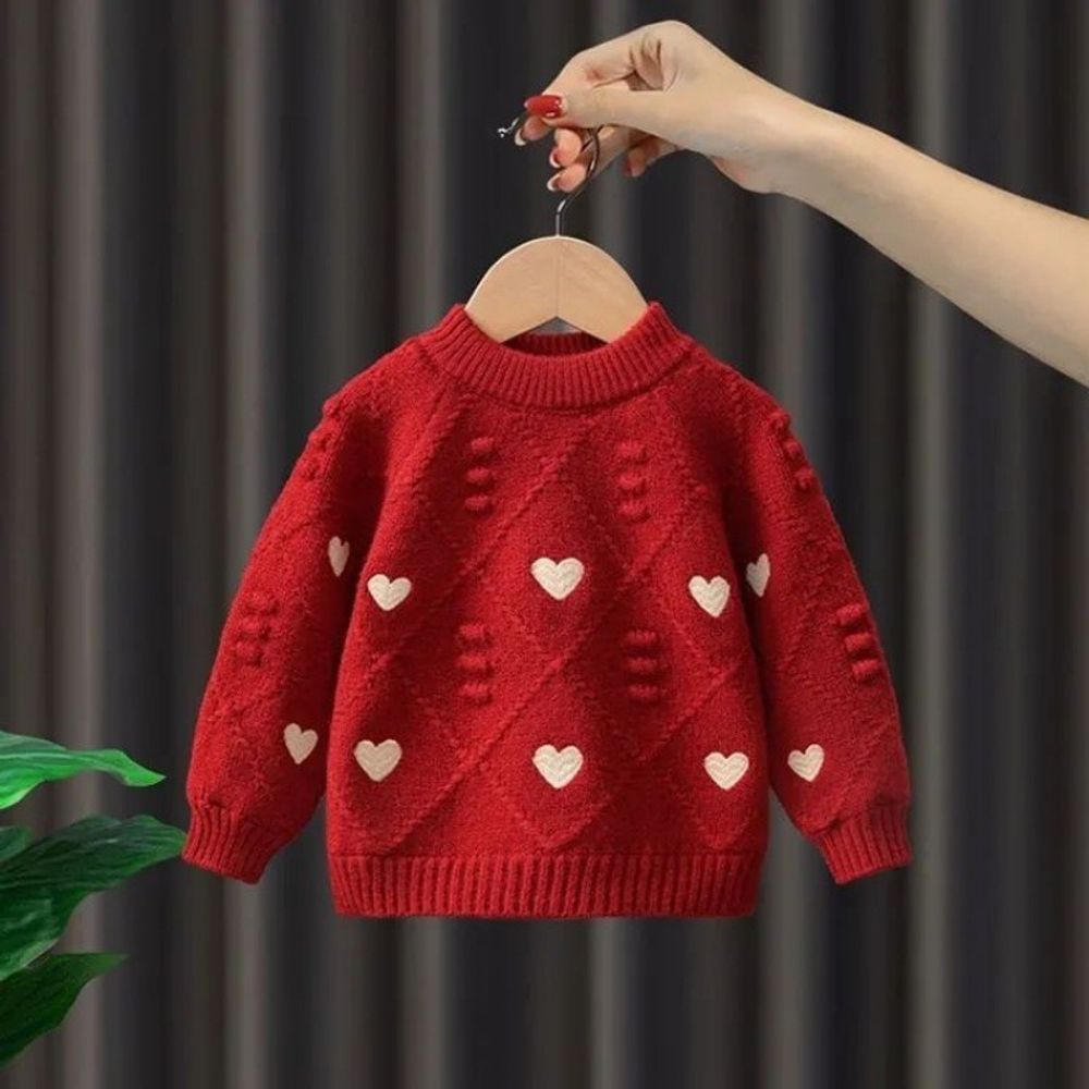 Свитер детский &quot;Heart Print&quot;, красный