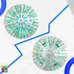 Светящийся зорб «Вселенная» с зелёными стропами, ТПУ, диаметр 2,8 м, без сидений