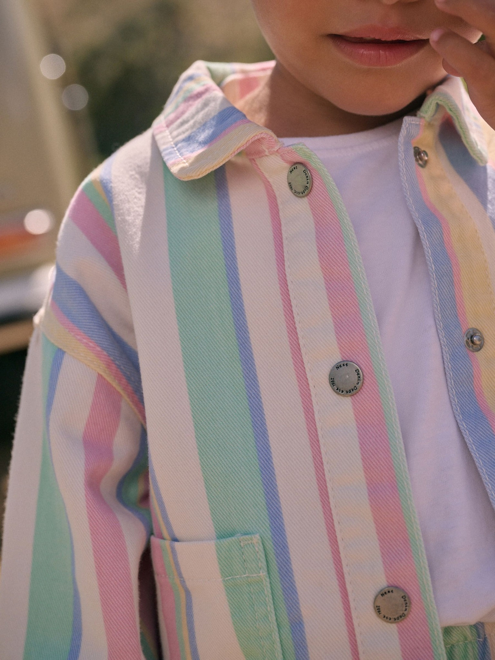 Рубашка и шорты в комплекте для девочки Next AA4-012, Кремовый, Розовый, Синий