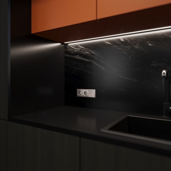 Клавиши для выключателя/переключателя двухклавишного, S70 Metal (платина)