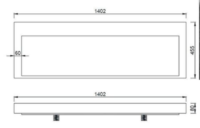 Раковина-столешница 140x46 см Armadi Art Flat 859-140-2