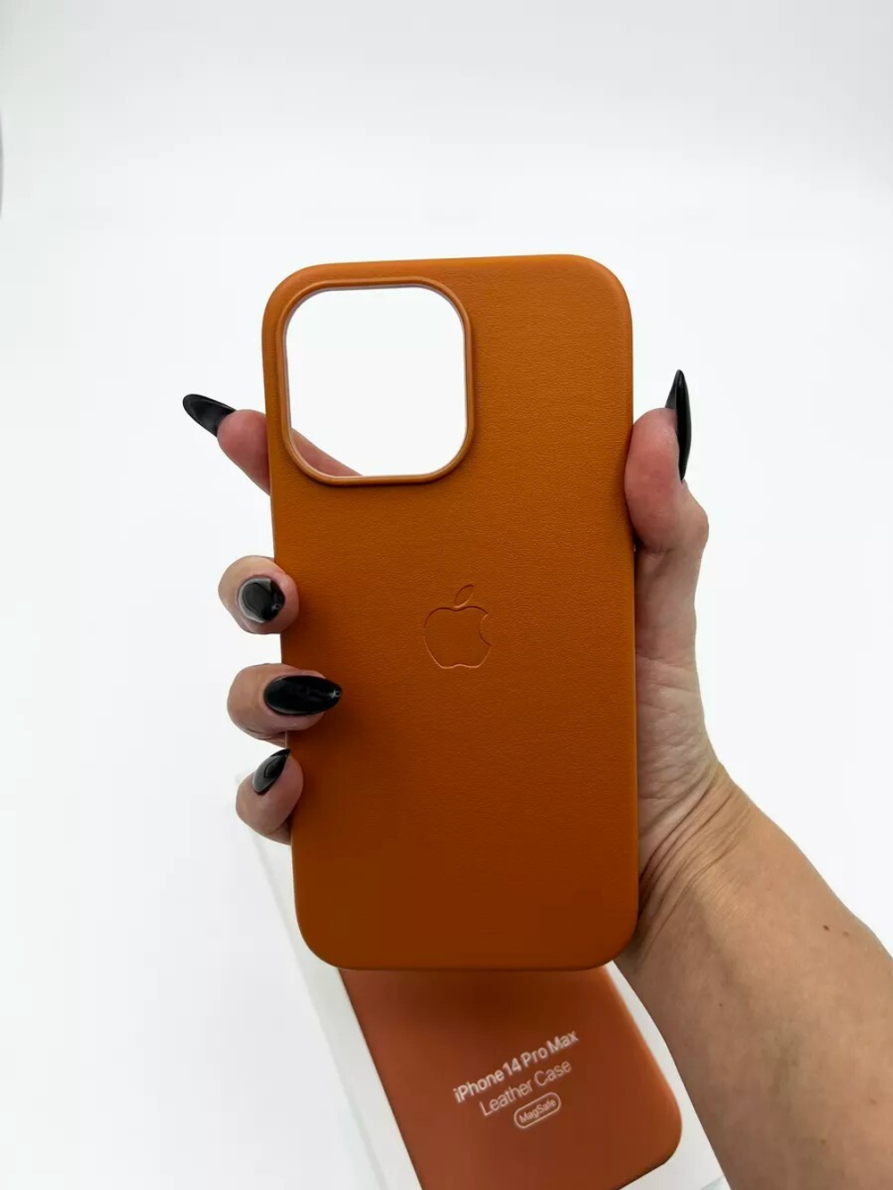 Кожаный чехол Leather Case iPhone 14 Pro Max, Saddle Brown Светло-Коричневый