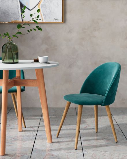 Стул Лион велюр с ромбами аквамарин 4 шт