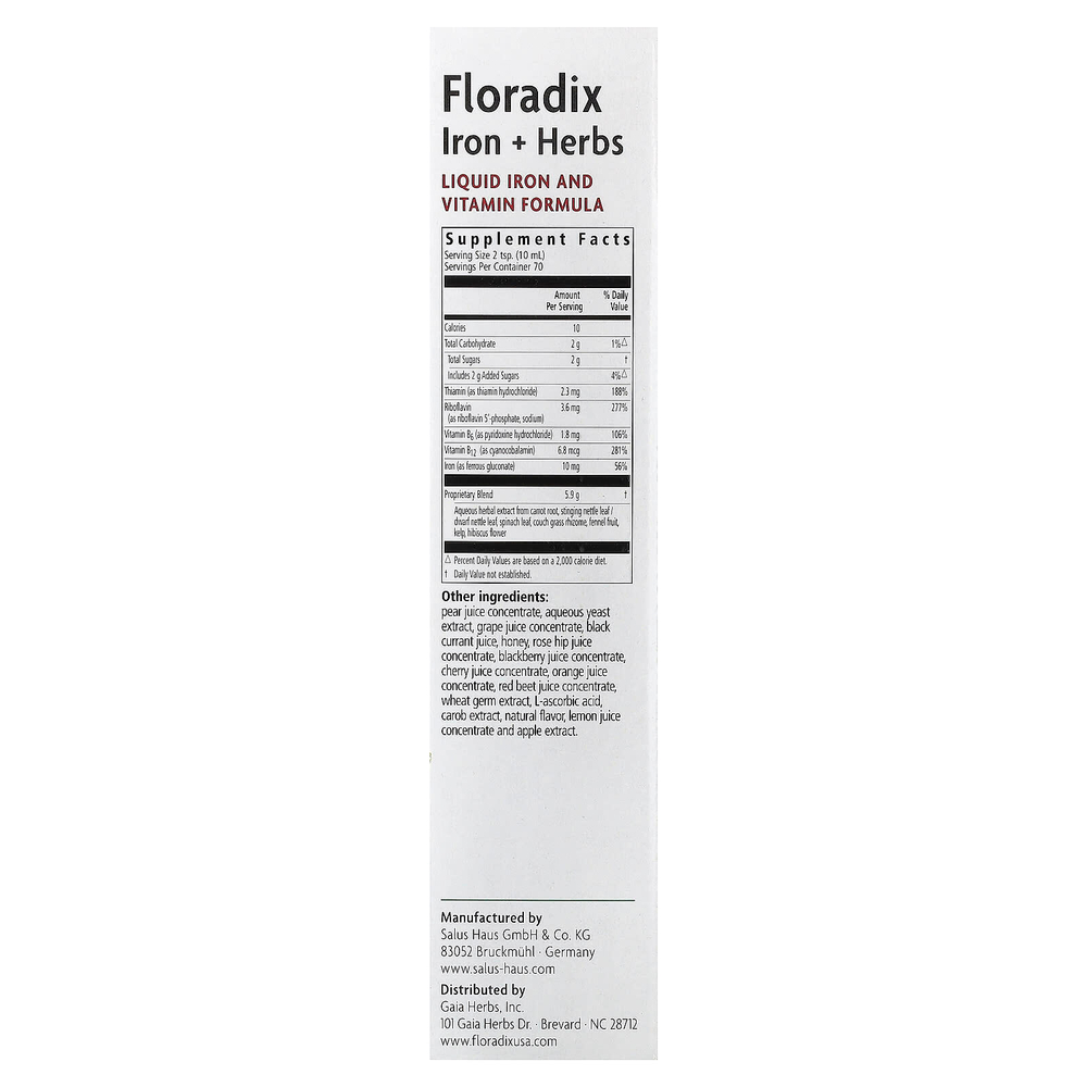 Floradix, Floradix®, железо и травы, 700 мл (23,7 жидк. унции)