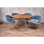 Стул Turin синий вельвет с хромированными ножками