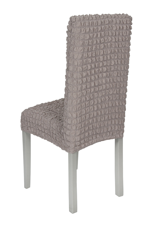 Чехол на стул без оборки со спинкой, цвет Капучино, Набор 6 шт.