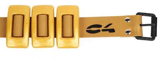 Ремень для грузов марсельский C4 Carbon Aurea gold силиконовый с пластиковой пряжкой