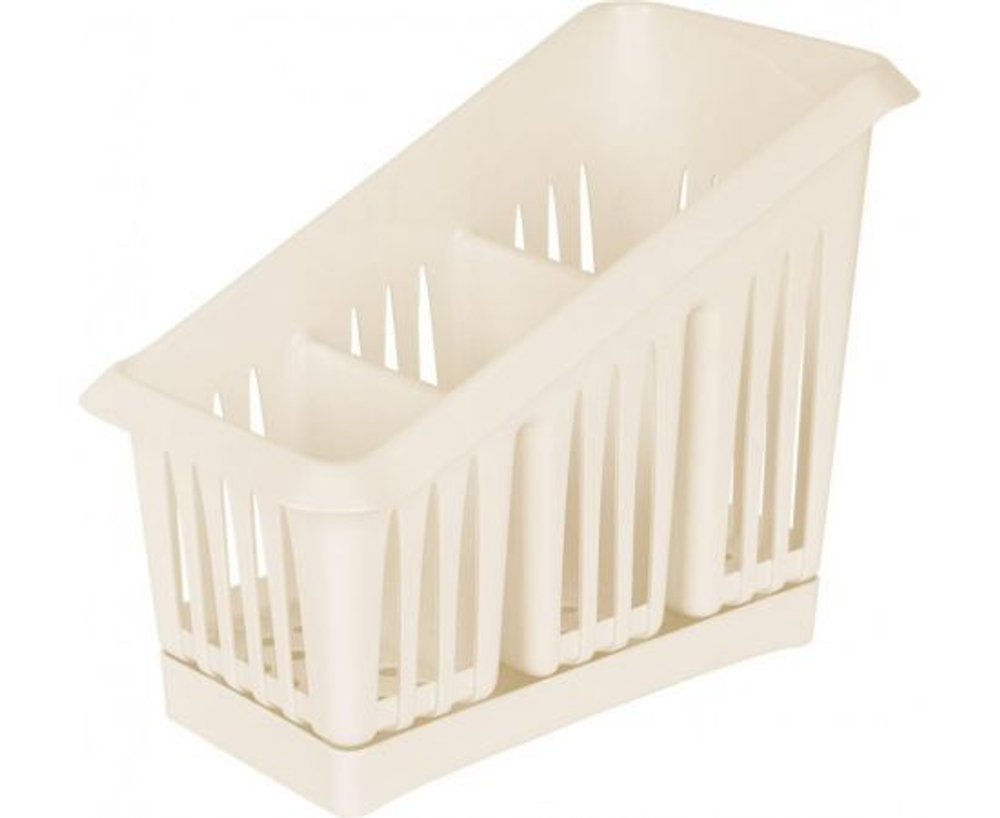 Сушилка для столовых приборов Plast Team 3х-секционная молочный туман