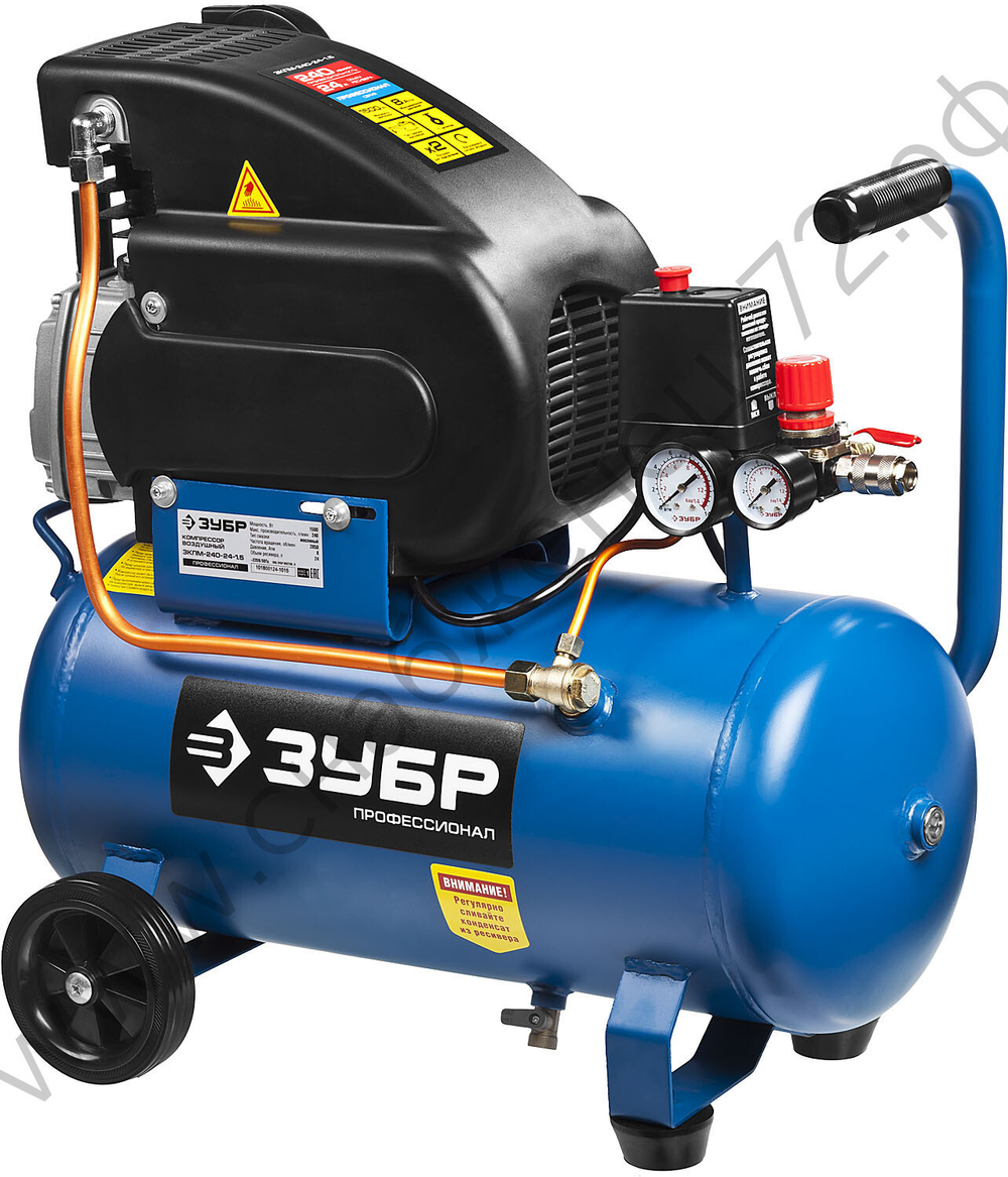 ЗУБР 240 л/мин, 24 л, 1500 Вт, масляный компрессор, Профессионал (ЗКПМ-240-24-1.5)