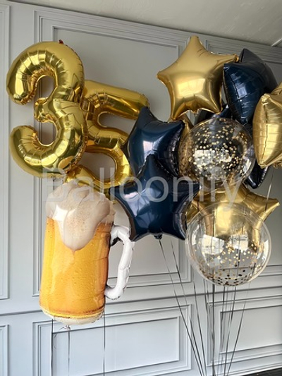 Набор шаров "Синее золото" цифра+фигура