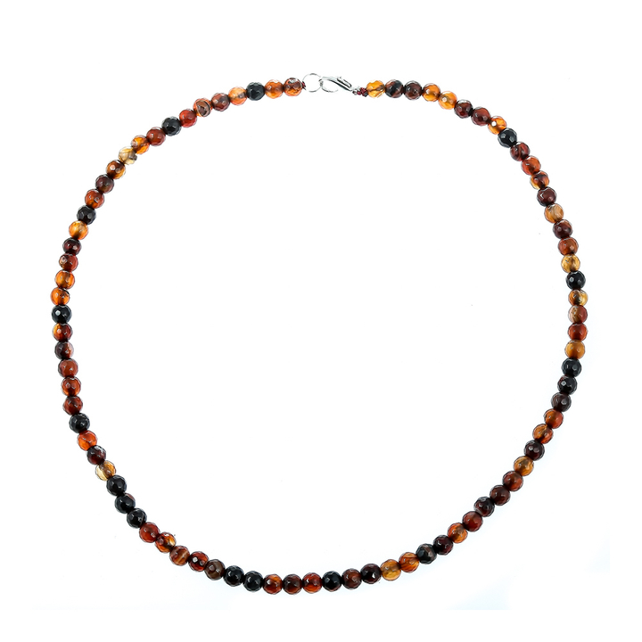 Бусы Агат, шар 0,6 см граненый, цвет красно-коричневый, 50 см