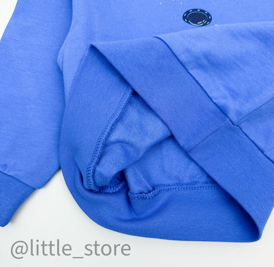 Свитшот из футера "Космические брызги" ярко-голубой