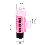 Розовый вибростимулятор 7,6см с шипиками на палец Baile Finger Vibrator BI-010148