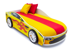 Кровать с матрасом Бельмарко Бондмобиль желтый