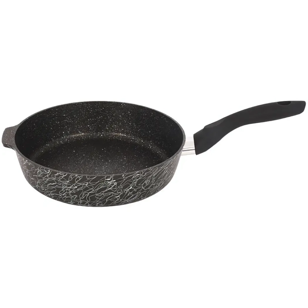 Сковорода глубокая 26см с ручкой «Грация» (черный/серебро) сгчс260а