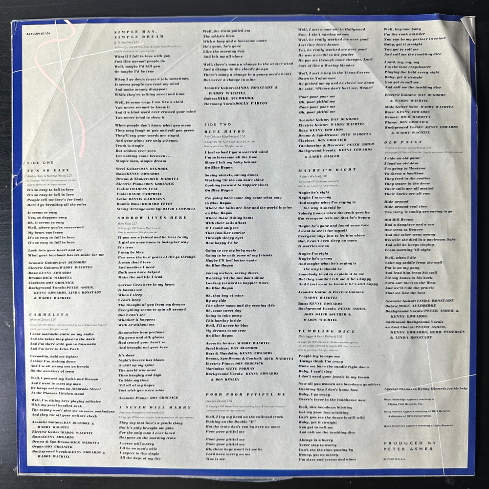 Linda Ronstadt - Simple Dreams (США 1977г.)