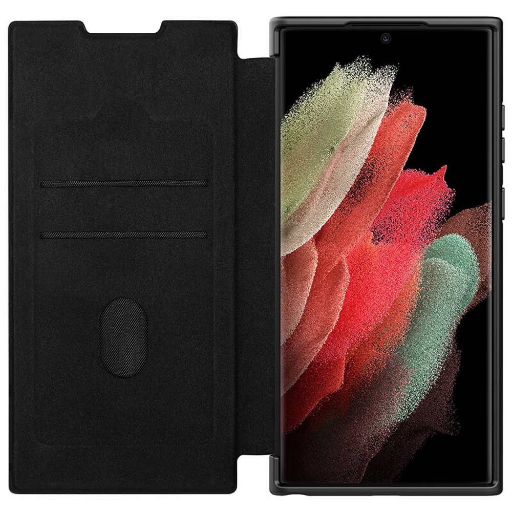 Чехол-книжка Nillkin Leather Qin Pro Plain для Samsung Galaxy S22 Ultra