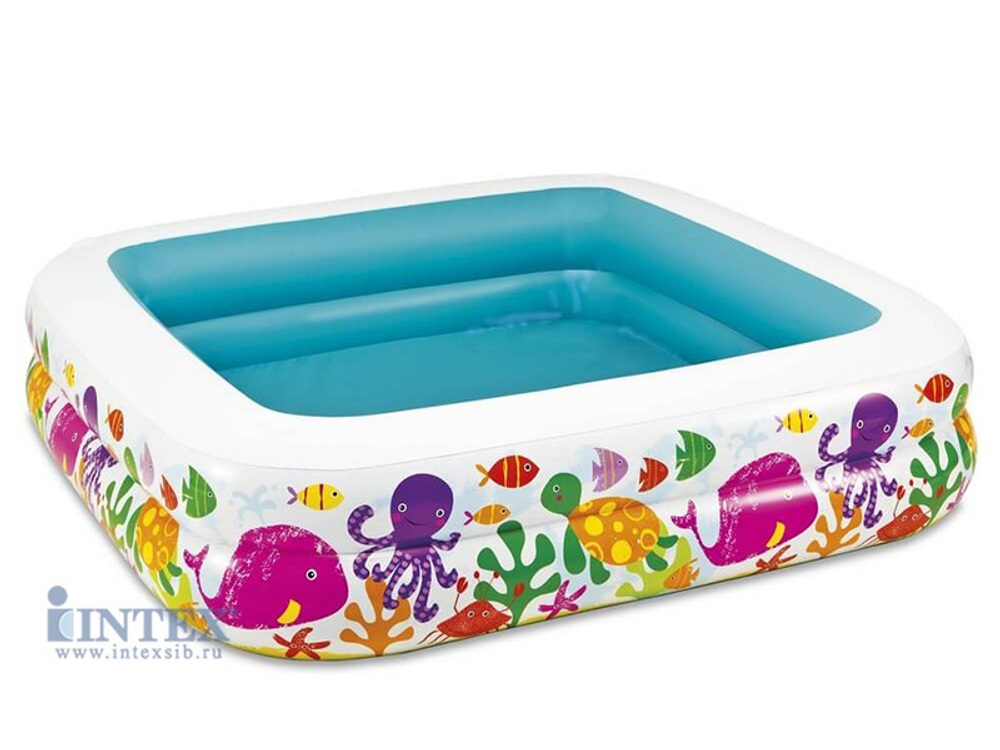 Бассейн надувной Домик с навесом 157х157х122 см. арт. 57470 intex