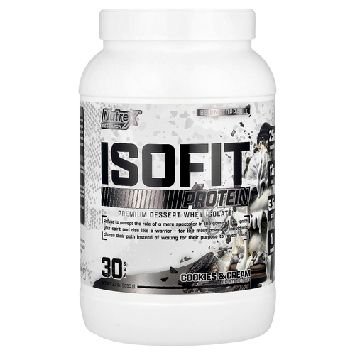 Nutrex Research, IsoFit® Protein, десертный изолят премиального качества, печенье и сливки, 1050 г (2,3 фунта)