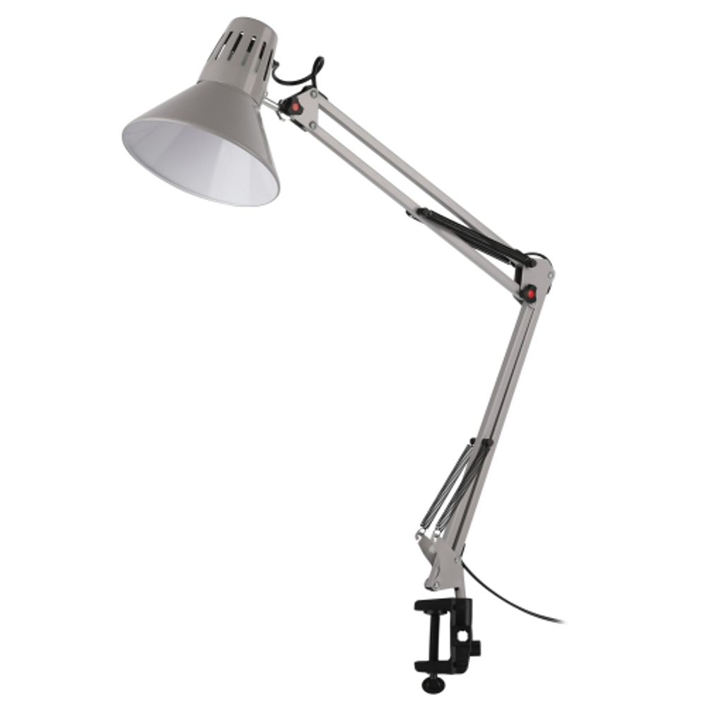 Настольный светильник ЭРА N-121-E27-40W-GY Е27 на струбцине серый
