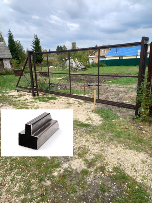 Каркас откатных ворот ОПТИМА Т Профиль + монтаж. до 5м проем.