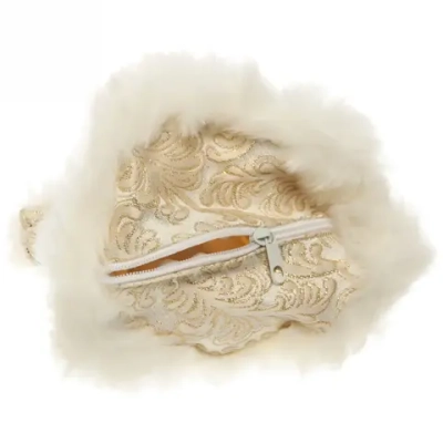 Дед Мороз 35 см (без музыки) с отделением под конфеты/подарок, золотая шуба