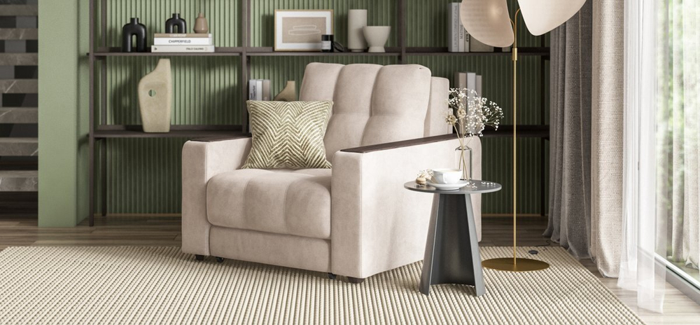 Босс кресло-кровать Велюр Монолит латте