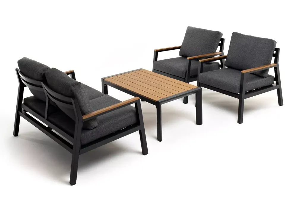 "Камелия" лаунж-зона 4-местная из алюминия, цвет темно-серый
