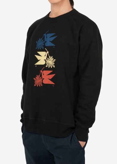 Свитшот МЕЧ F18-M-SW-Birds Black (100% хлопок,Черный)