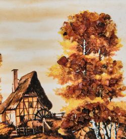 AMB-03/32 Картина «Красота природы» (с янтарной крошкой) L-32см