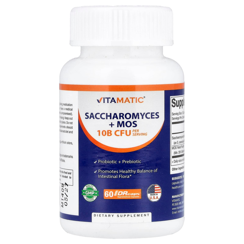 Vitamatic, сахаромицеты + МОС, 60 капсул DRcaps® из гипромеллозы