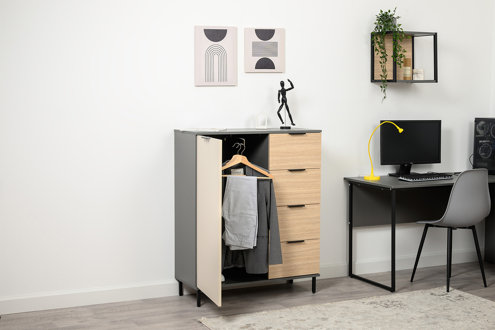 Комод Марвэл 16.234.01, Темно-серый, Сатин, Плэйн