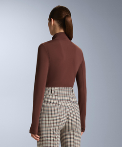 Oysho Термофутболка с застёжкой-молнией на половину длины, бургунди