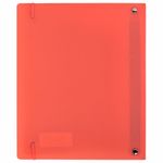 Тетрадь на кольцах А5 175х220 мм, 120 л., пластик, с резинкой, BRAUBERG, Коралловый, 404621