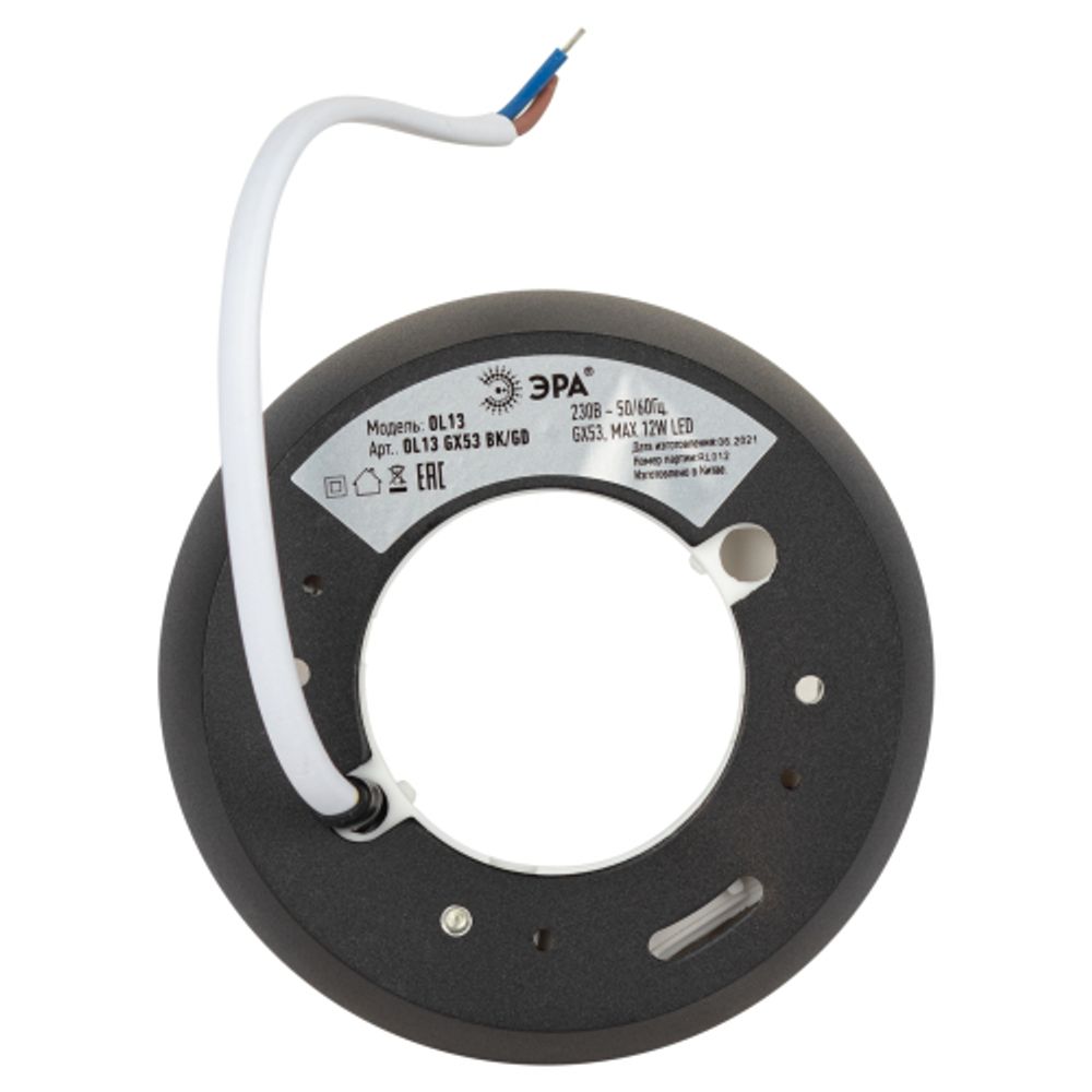 Светильник накладной ЭРА OL13 GX53 BK/GD под лампу GX53 черный/золото | Накладные светильники