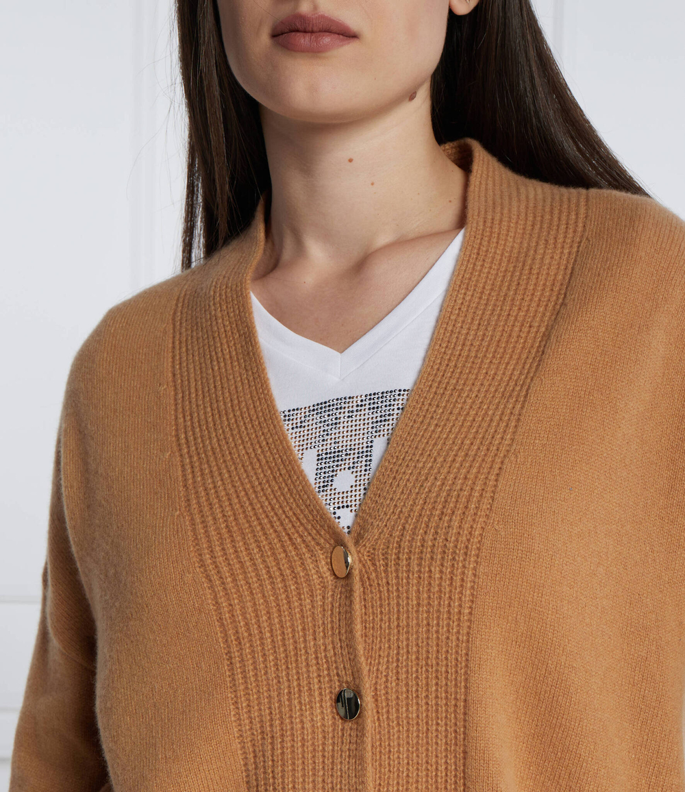 Хлопковый кардиган Liu Jo - коричневый(MF3030 MS009)