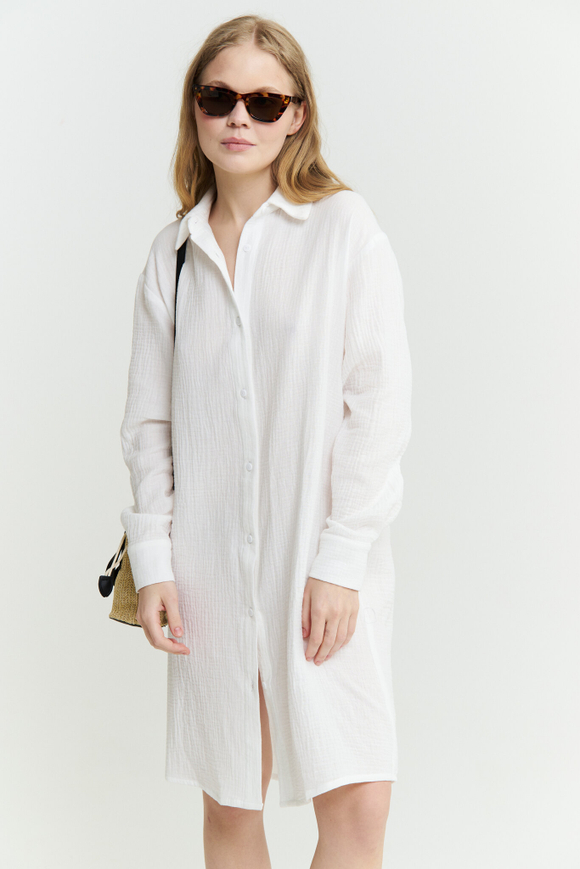 Муслиновая рубашка удлиненная