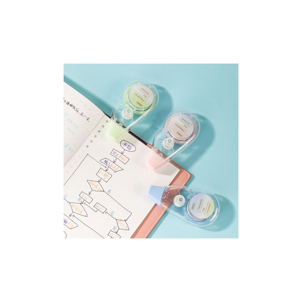 Корректор-лента Deli 5ммх20м ассорти корпус, блистер E8135
