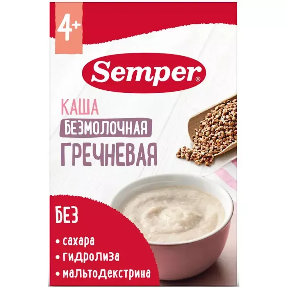 Купить Каша сухая безмолочная быстрорастворимая SEMPER «Каша безмолочная гречневая» (180грх8) в Казахстане