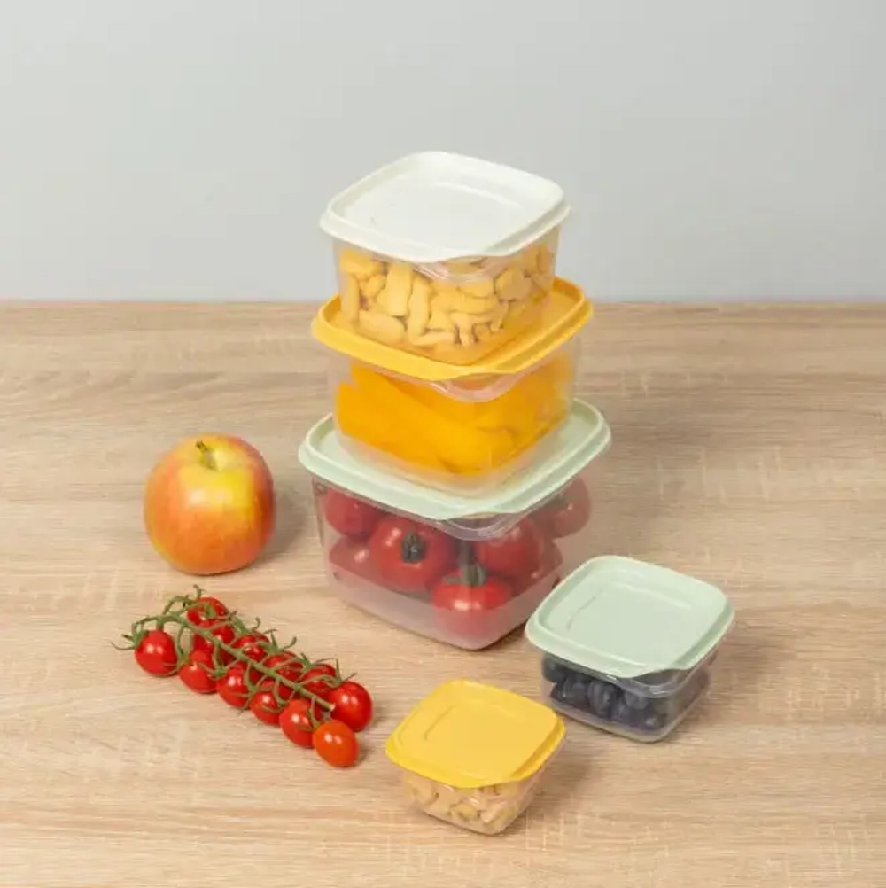 Набор контейнеров 5шт (0,12л+0,25л+0,45л+0,75л+1,2л) микс