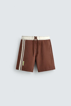 ZARA X PUKAS SURF ДЛИННЫЕ ПЛАВКИ С ПОЛОСАМИ, КОРИЧНЕВЫЙ