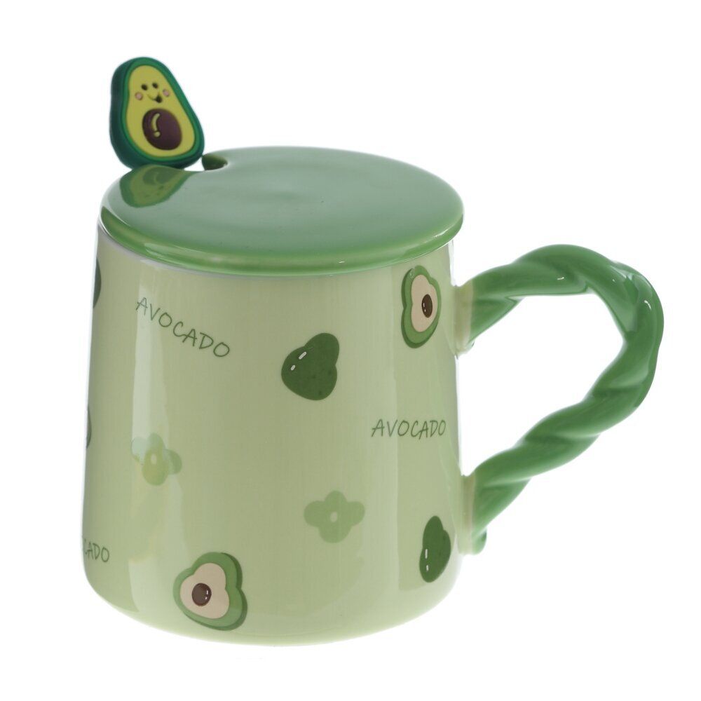 GAEM Кружка с крышкой и ложкой, 320 мл, L13,5 W9 H9,5 см, 4в.