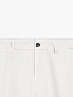 Massimo Dutti Костюмные брюки из 100% льна, светло-бежевый