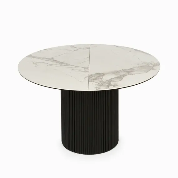 Раздвижной стол Elan Ø110-150 см, белая керамика